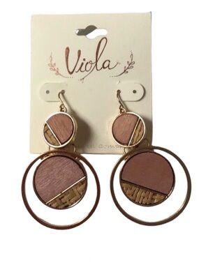Viola Double Circle Drop Earrings (NWT)